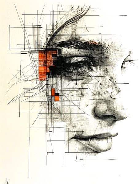 Auf Technologie fixierte Frau von Luc V. de Zeeuw