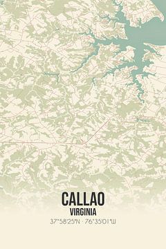 Vintage landkaart van Callao (Virginia), USA. van Rezona