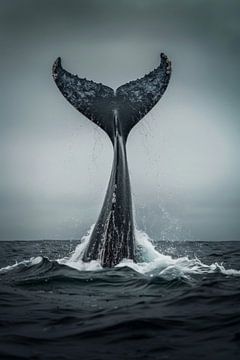 Walschwanz im aufsteigenden Wasser von Poster Art Shop