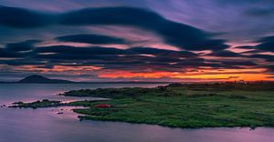 Lac Sunset Myvatn, Islande sur Henk Meijer Photography