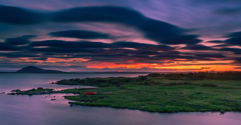 Lac Sunset Myvatn, Islande par Henk Meijer Photography