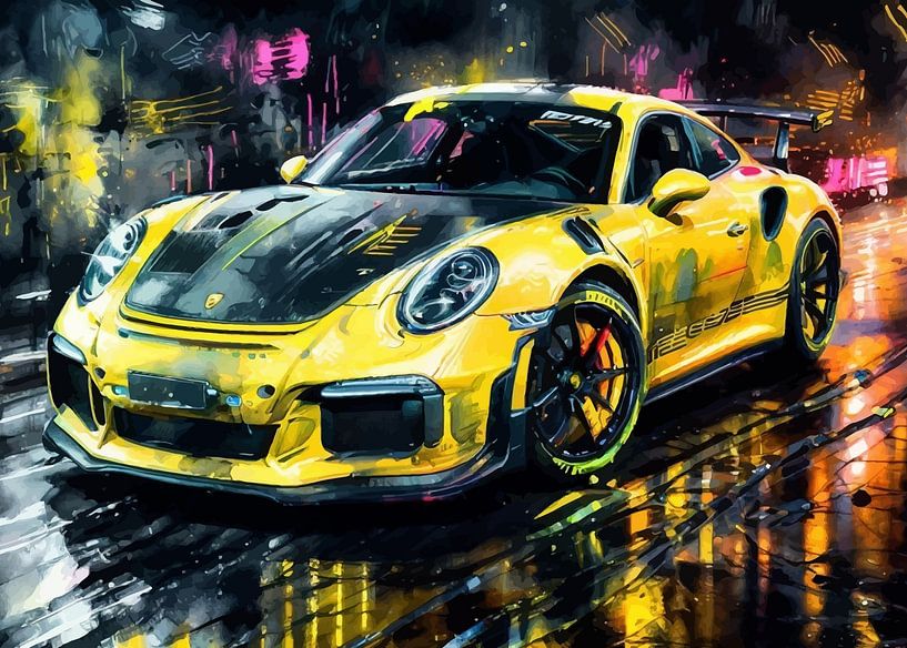 Porsche 911 GT3 RS Yellow Neon 2 by MIROKKU