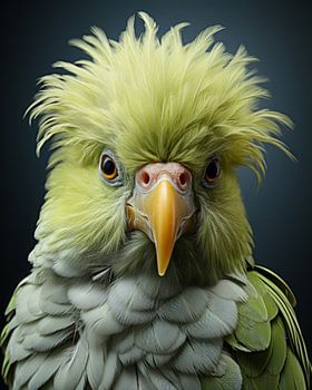 Humorvoller Vogel in Grün