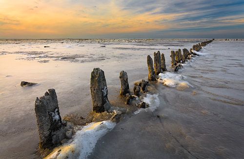 Waddenzee in winter bevroren
