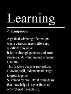 Définition de l'apprentissage – Noir sur WordsThatInspire