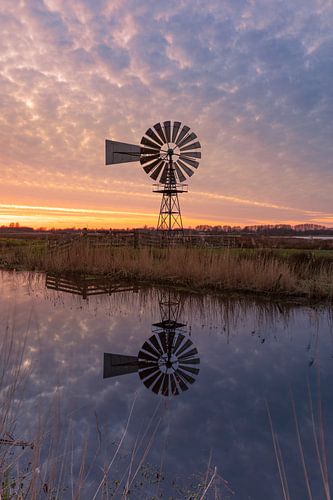 American windmill at sunset in De Alde Feanen by KB Design & Photography (Karen Brouwer)