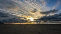 Beach of Texel with sunset