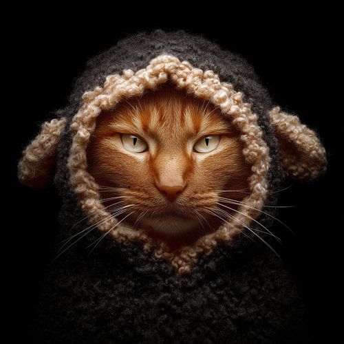 An orange cat in black sheep's clothing