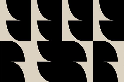 Moderne abstracte minimalistische geometrische retro vormen in zwart en wit 7