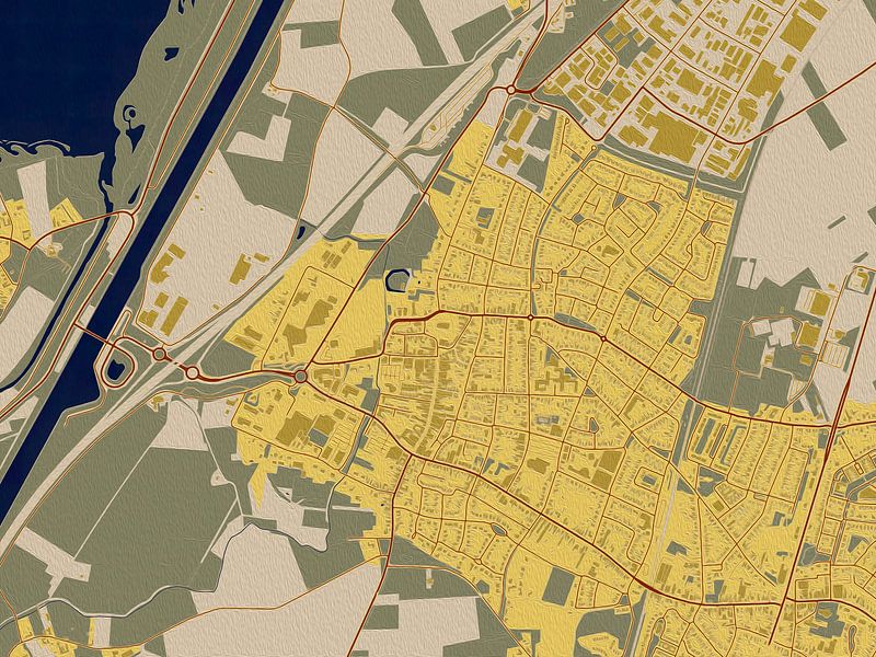 Map of Real in the style of Gustav Klimt by Maporia