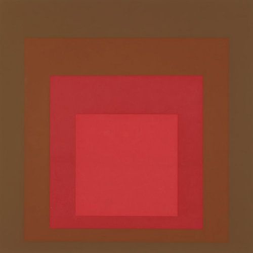 Josef Albers - Hommage aan het plein, Rood, Bruin, Hoge resolutie