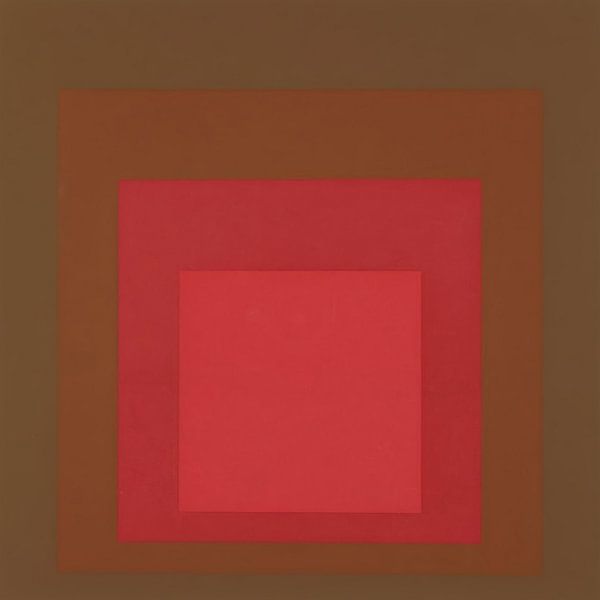Josef Albers - Hommage an das Quadrat, Rot, Braun, hohe Auflösung von Vivanne