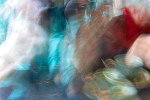 Abstraktes Bild von Kaffeetrinkern