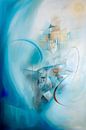 Abstract, blauw en wit - minimalisme van Joriali Abstract thumbnail