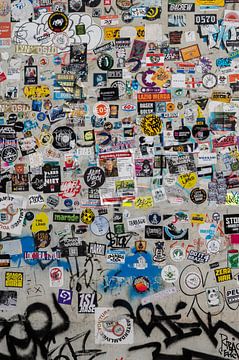 Graffiti wall at Amsterdam Central Station by Peter Bartelings