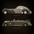 Bugatti 57-SC Atlantic 1938 und Mercedes 770-K Limousine 1938 von Jan Keteleer Miniaturansicht
