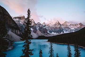 Lila Sonnenaufgang am Moraine Lake - Banff, Kanada von Marit Hilarius