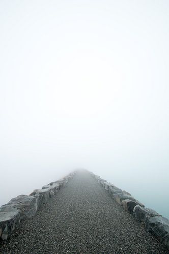 Mistige weg naar ...