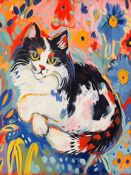 Katze auf einer Blume von TOAN TRAN