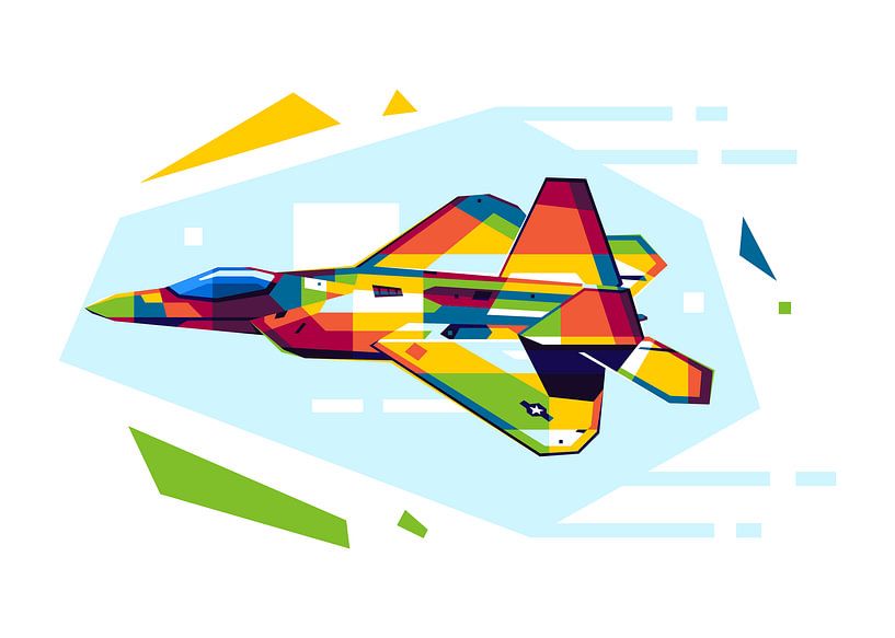 F-22 Raptor in WPAP Illustration von Lintang Wicaksono