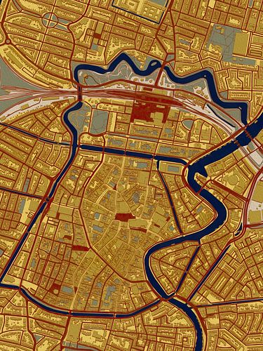 Plan du centre de Haarlem dans le style de Gustav Klimt