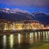 Innsbruck - Blick über die Inn zur Nordkette bei Nacht von t.ART
