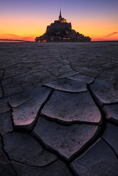 Sunset at Le Mont Saint Michel by Daniel Gastager