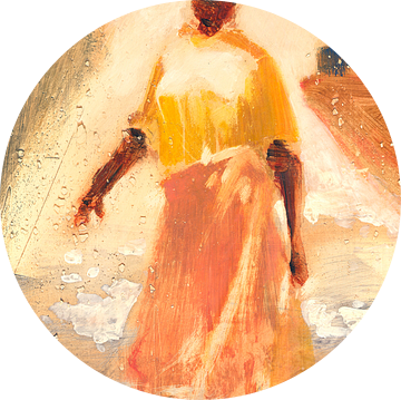 Vrouw in de zon, Curacao van Pieter Hogenbirk