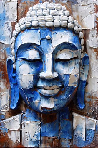 Peinture abstraite moderne de Bouddha avec des couleurs