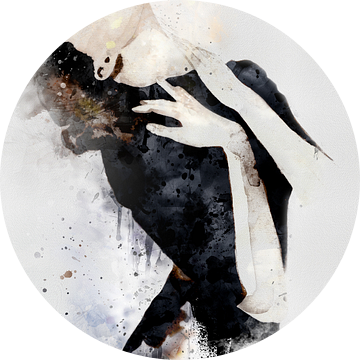 Mijn verlangen | Mooie vrouw in zwart wit aquarel van MadameRuiz