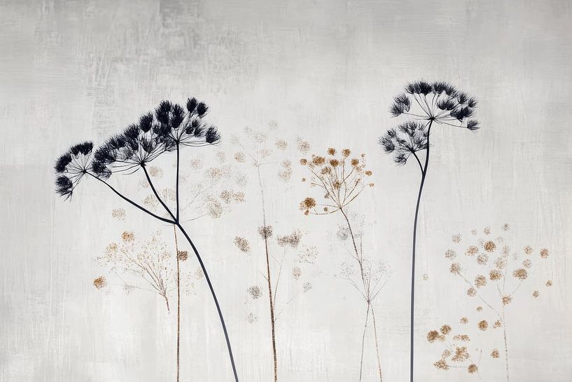 Botanical abstract in Japandi style by Japandi Art Studio