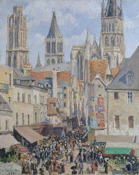 Rue de l'Épicerie, Rouen (Wirkung von Sonnenlicht), Camille Pissarro von Meisterhafte Meister