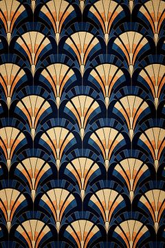 Symmetrisch Art Deco Waaier Patroon van Whale & Sons