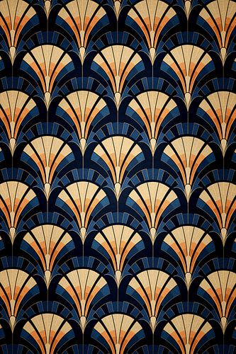Symmetrical Art Deco Fan Pattern