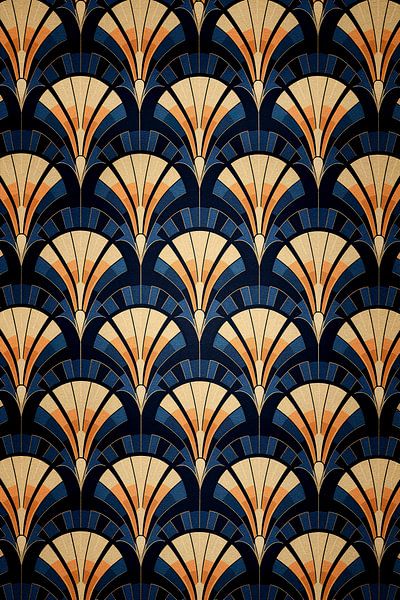Symmetrical Art Deco Fan Pattern by Whale & Sons