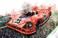Porsche 917 Roze Varken van Theodor Decker thumbnail