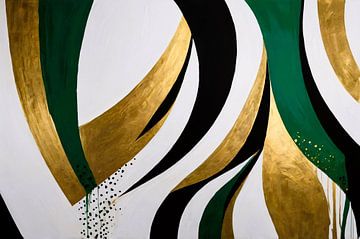 Gouden en groene abstracte vormen van Art & Soul Creations