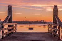 Sonnenaufgang an der gestauten Maas