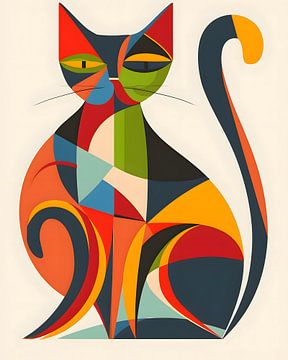 Abstract Geometrische Kat 3 van Georgia Chagas