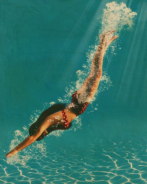 Fille plongeant dans l'eau sur Jan Keteleer