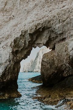 Natural Arch "Dolphin" with Views of Zakynthos Cliffs by Dixy Kracht