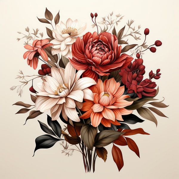 Blumen - Bunter Strauß von New Future Art Gallery