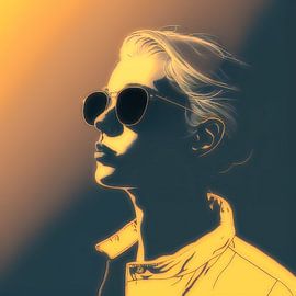 Woman with black sunglasses by Digital Art Nederland