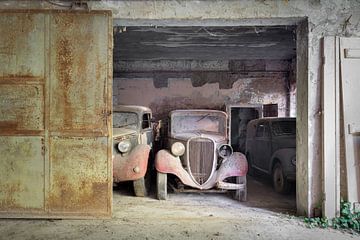 Old timers in old barn by Perry Wiertz