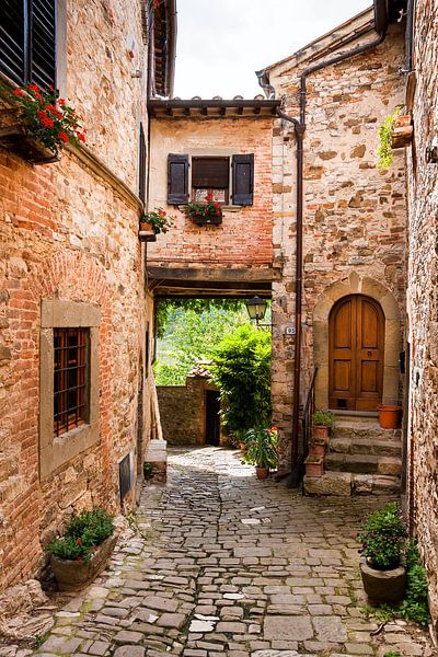 Mediterrane Gasse - Montefioralle in der Toskana von Reiner Würz / RWFotoArt