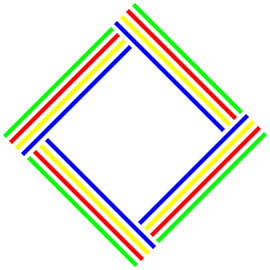 No Crossing | Great Wide Open | S=2 | Color=4 | RGBY | Center=Blue von Gerhard Haberern