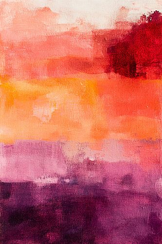 Kleurrijke abstracte zonsondergang schildering