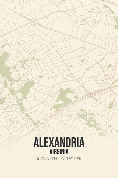 Vintage map of Alexandria (Virginia), USA. by Prints of Place