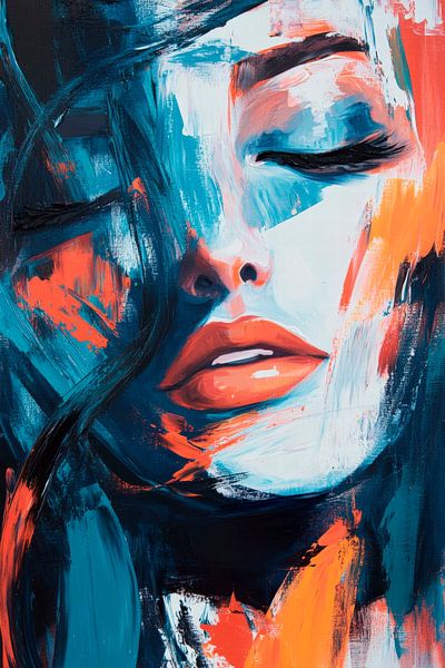 Abstract portrait of a woman in colours by Poster Art Shop
