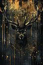 Mysterious stag with gold accents by Art & Soul Creations thumbnail